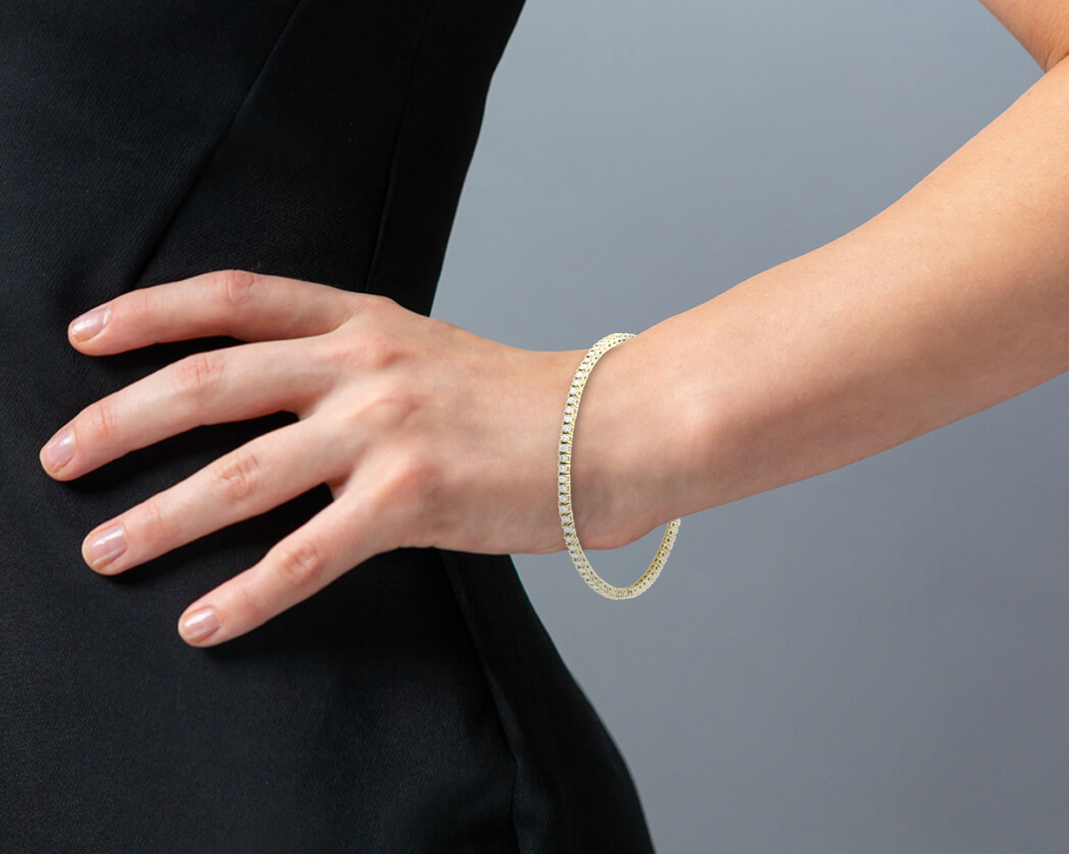 Starlit Glow – Slim Cubic Zirconia Tennis Bracelet