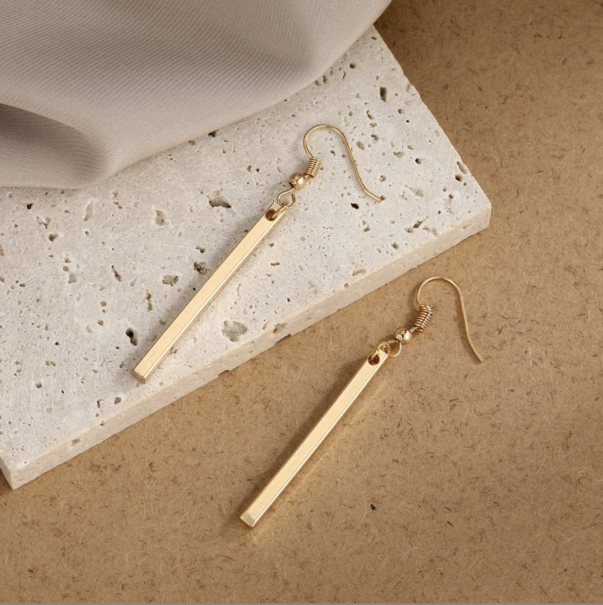 Sacred Lines Minimalist Long Earrings