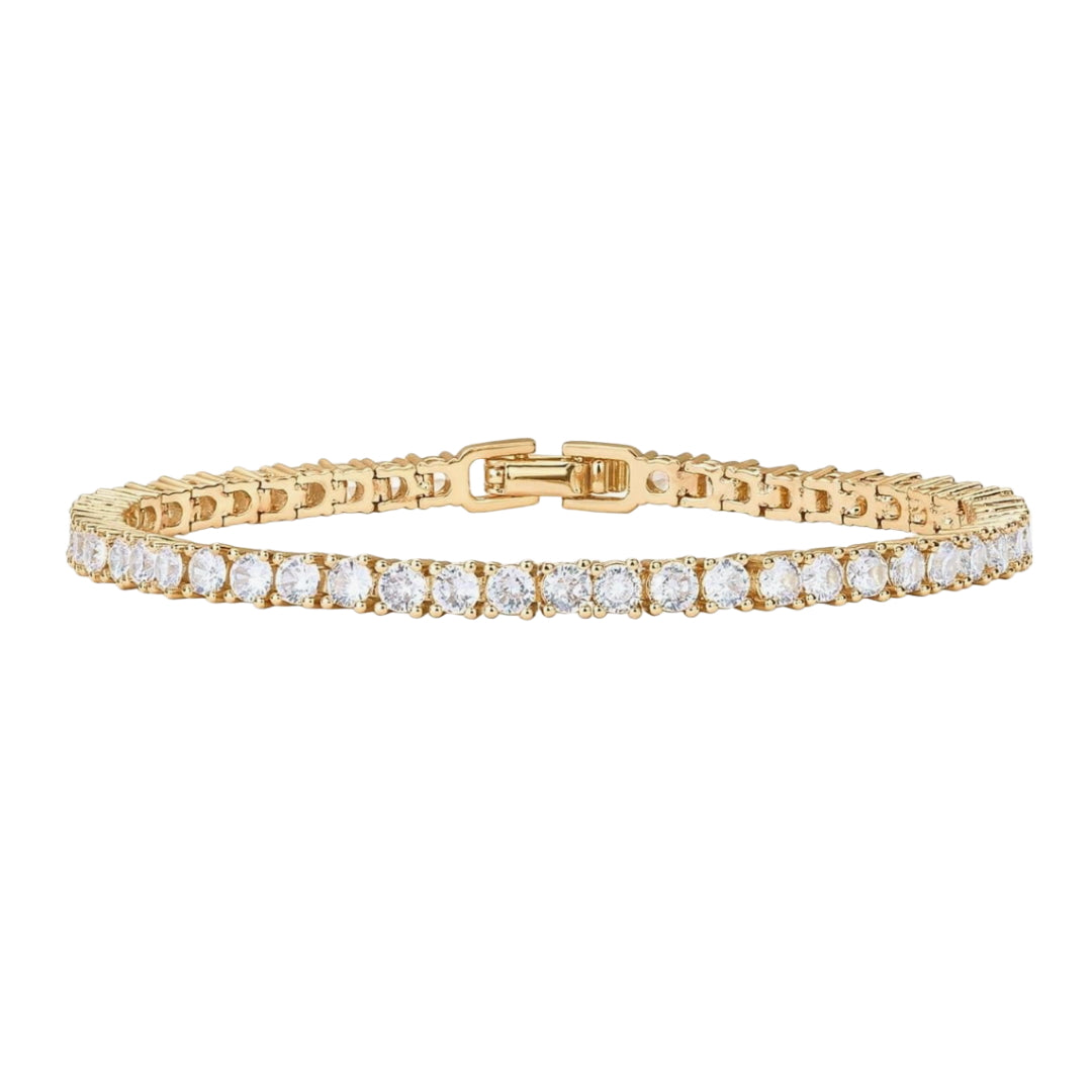 Starlit Glow – Slim Cubic Zirconia Tennis Bracelet
