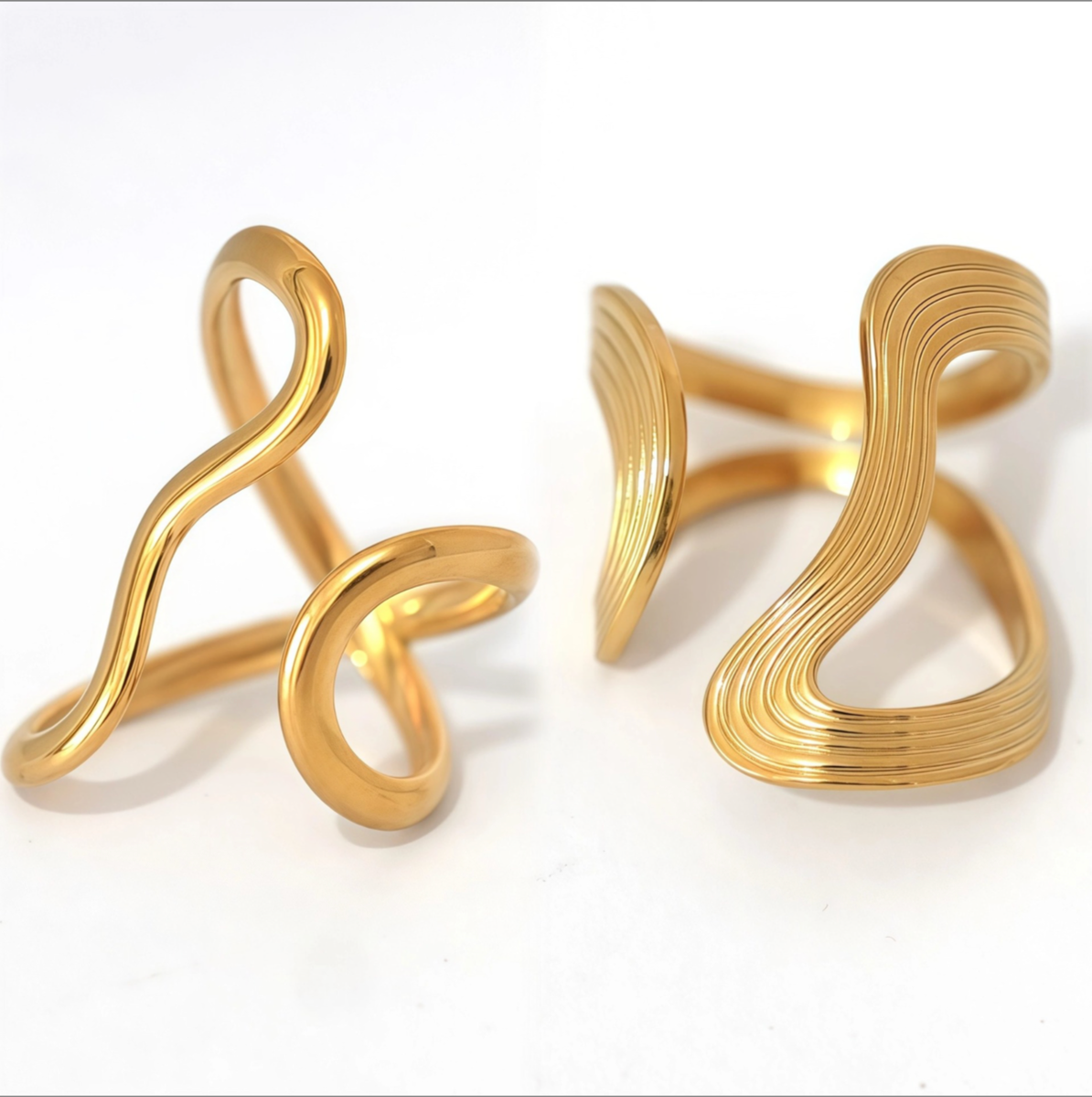 Sculpted Silhouette   – Minimalist Open Steel Ring