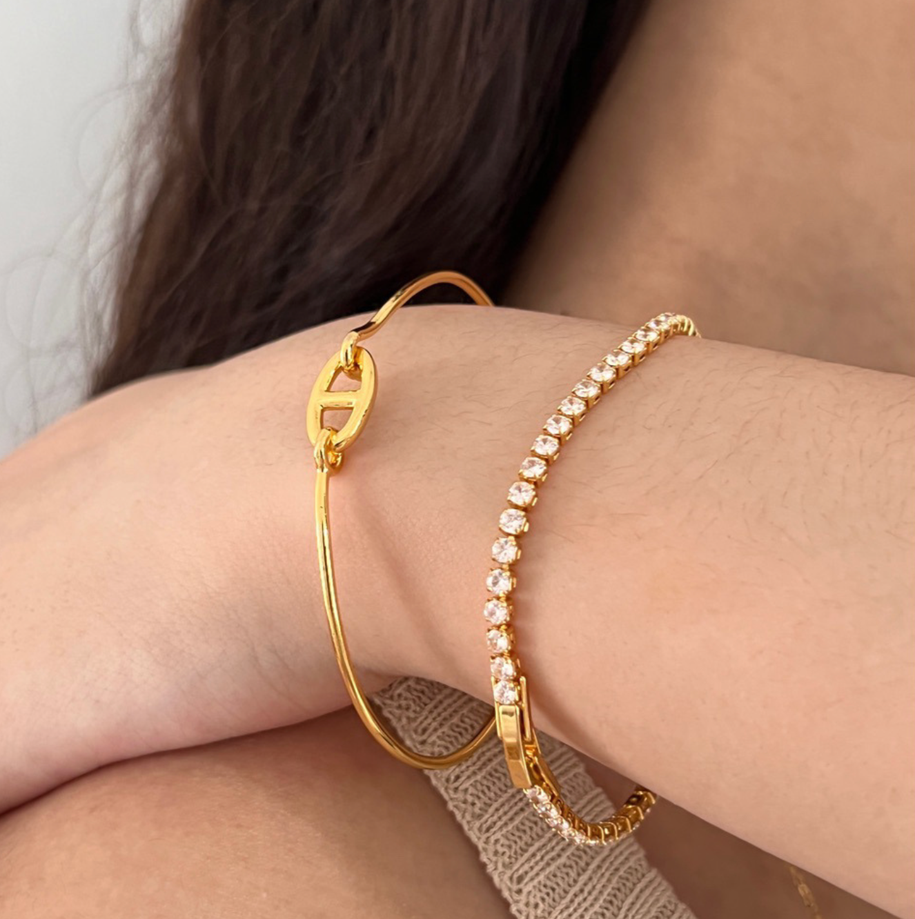 Starlit Glow – Slim Cubic Zirconia Tennis Bracelet