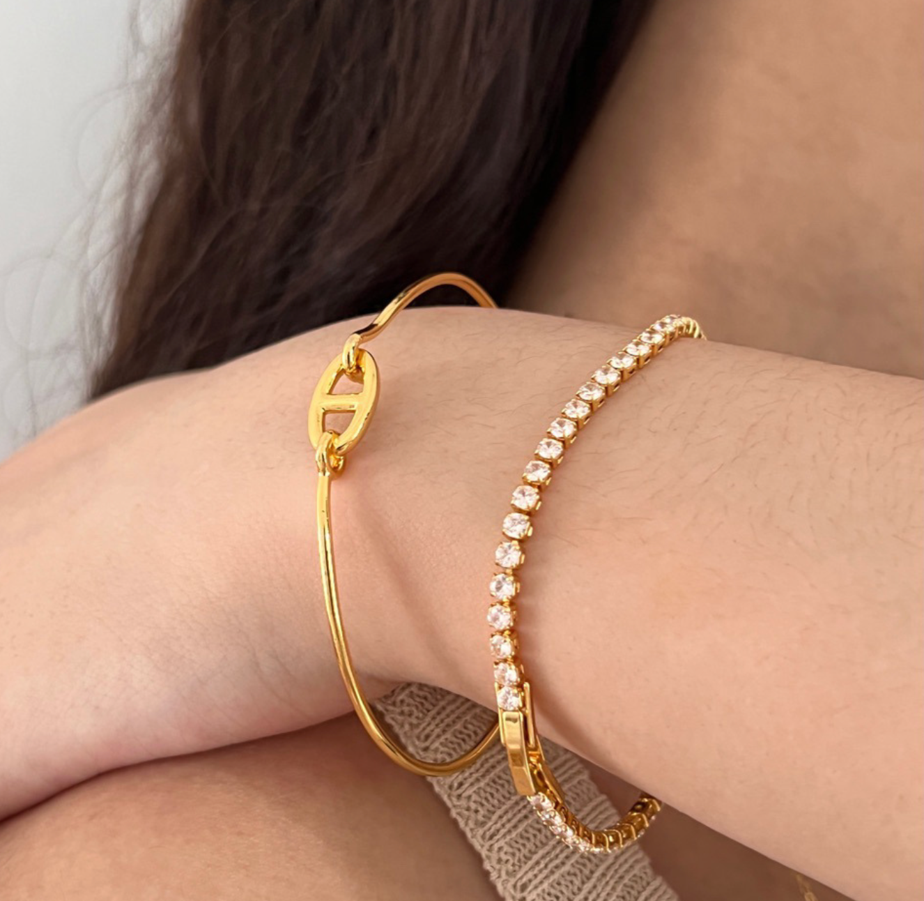 Starlit Glow – Slim Cubic Zirconia Tennis Bracelet