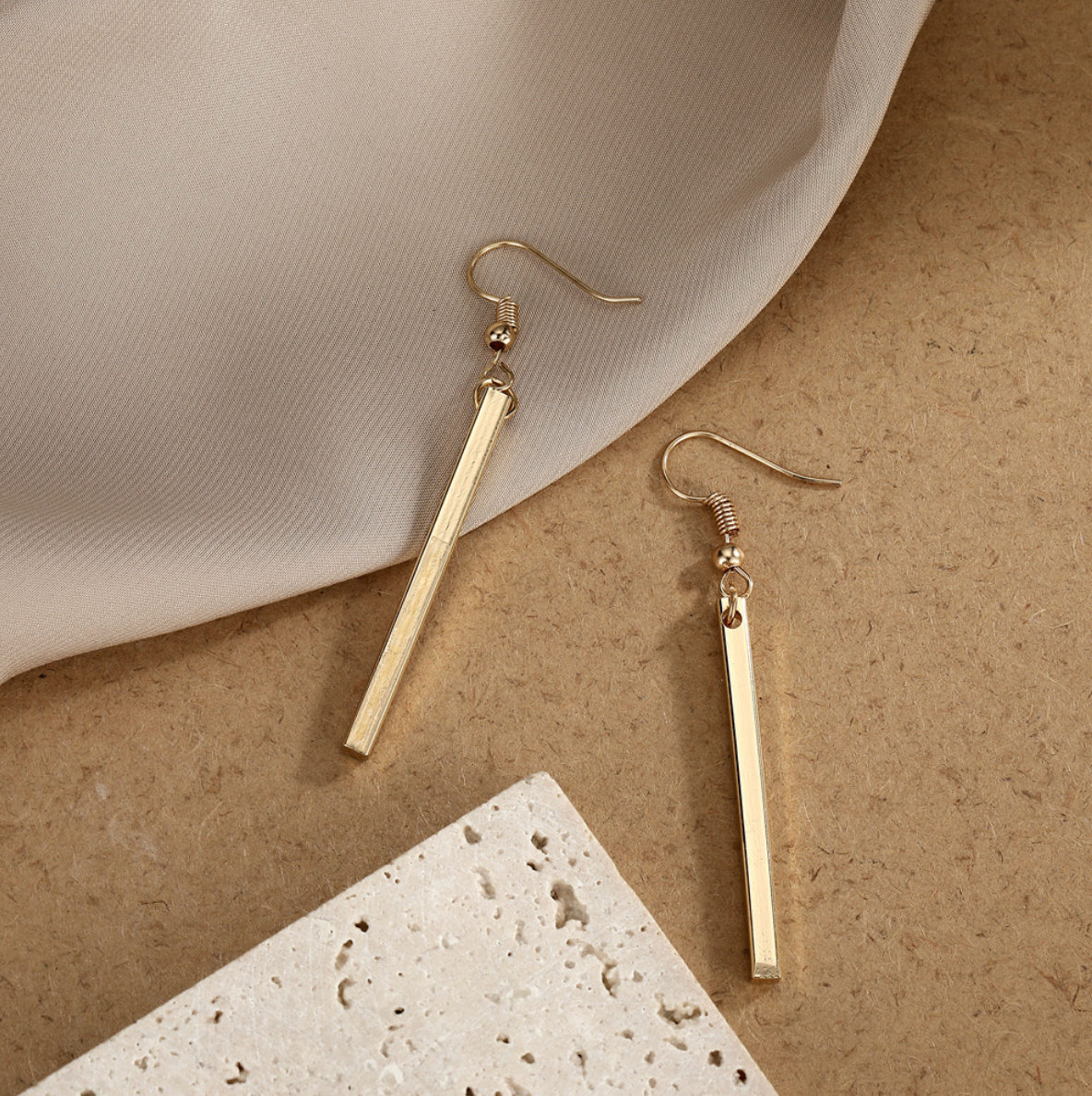Sacred Lines Minimalist Long Earrings