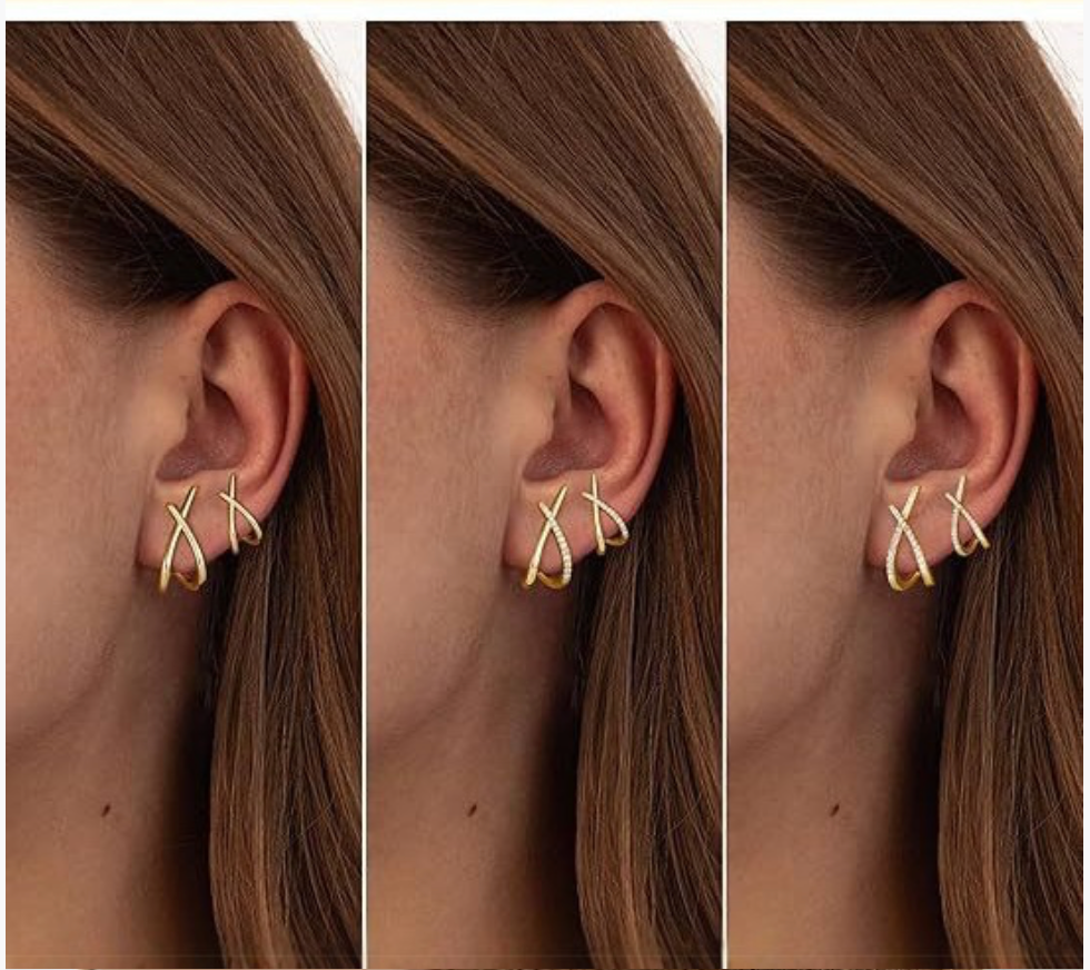 Golden Crossfire Sparkle Hoops