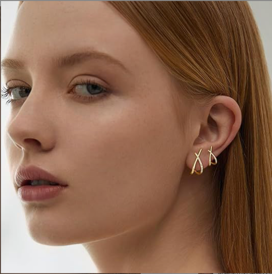 Golden Crossfire Sparkle Hoops