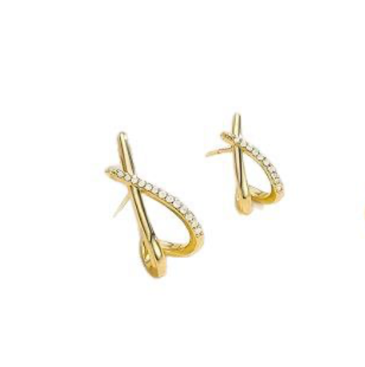 Golden Crossfire Sparkle Hoops