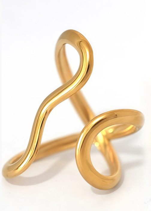 Sculpted Silhouette – Minimalist Open Steel Ring