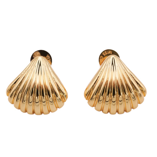 Veil Shell | Minimalist Fan Earrings