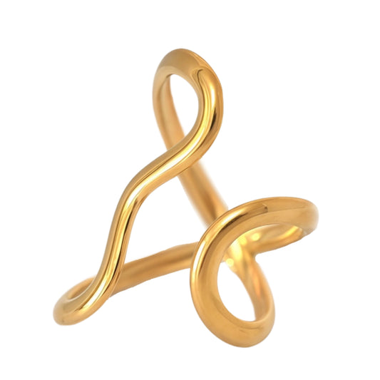 Sculpted Silhouette   – Minimalist Open Steel Ring