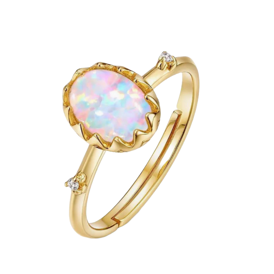Aurora Bloom – Vintage Opal Garden Ring
