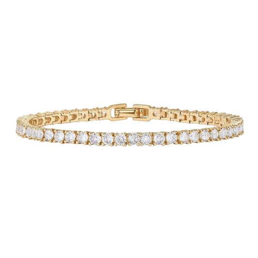 Starlit Glow – Slim Cubic Zirconia Tennis Bracelet